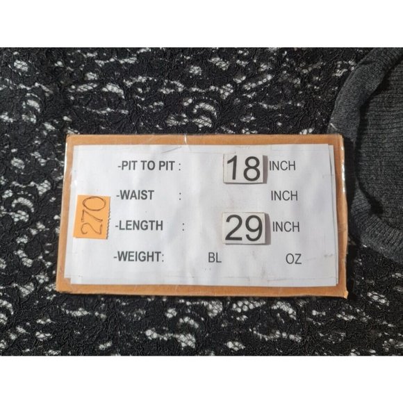 SIMPLY VERA VERAWANG Women Sz L Black White Floral Lace Basic Tunic Blouse 270P - Picture 5 of 5